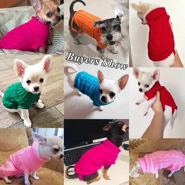 Dog Winter Clothes Knitted Pet Clothes For Small Medium Dogs Chihuahua Puppy Pet Sweater Yorkshire Pure Dog Sweater Ropa Perro