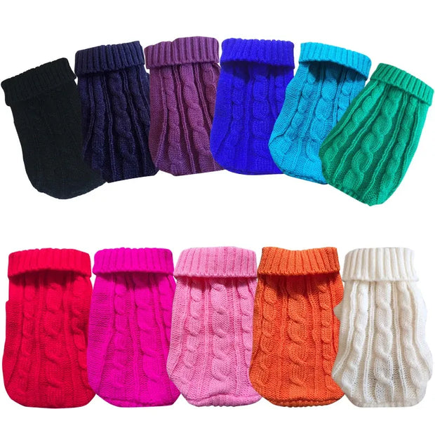 Dog Winter Clothes Knitted Pet Clothes For Small Medium Dogs Chihuahua Puppy Pet Sweater Yorkshire Pure Dog Sweater Ropa Perro