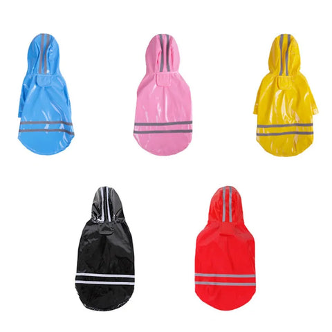 S-XL Pets Dog Clothes Hooded Raincoats Reflective Strip Dogs Rain Coat Waterproof Jackets Outdoor Breathable Clothes For Puppies