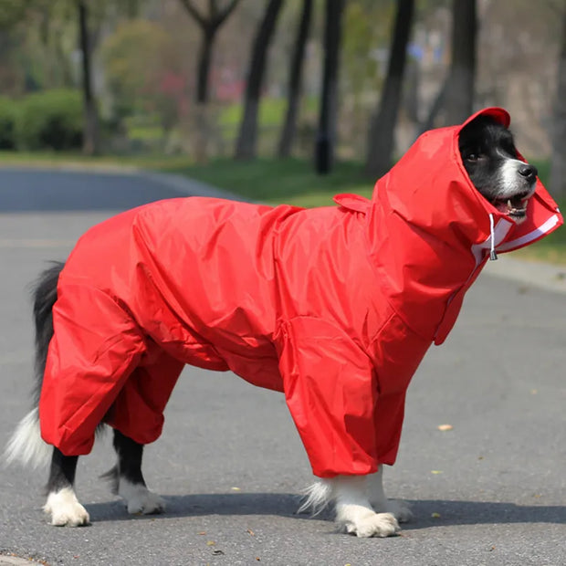 Pet Large Dog Raincoat Outdoor Waterproof Clothes Hooded Jumpsuit Cloak For Small Big Dogs Overalls Rain Coat Labrador