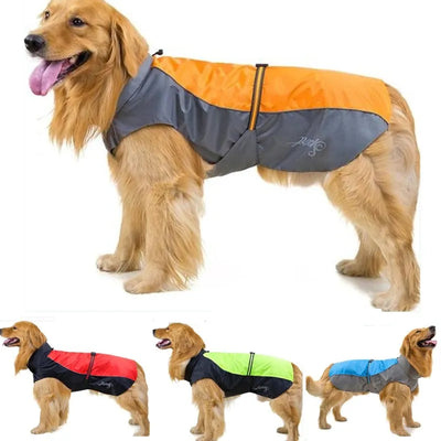 Pet Dog Rain Coat Waterproof Reflective Dog Jacket Breathable Assault Raincoat Cloak for Large Dogs Apparel Clothes Pet Supplies