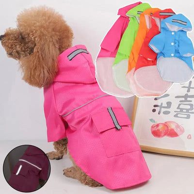 Pet Dog Waterproof Raincoat Small Large Dogs Reflective Rain Coat Waterproof Jacket Dog Outdoor Clothes Breathable Puppy Clothes