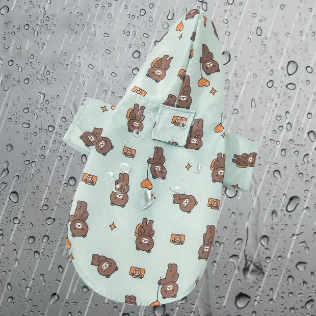 Cartoon Pet Dog Raincoat