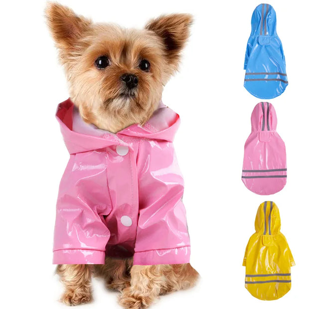 Summer Outdoor Puppy Pet Rain Coat S-XL Hoody Waterproof Jackets PU Raincoat for Dogs Cats Apparel Clothes Wholesale